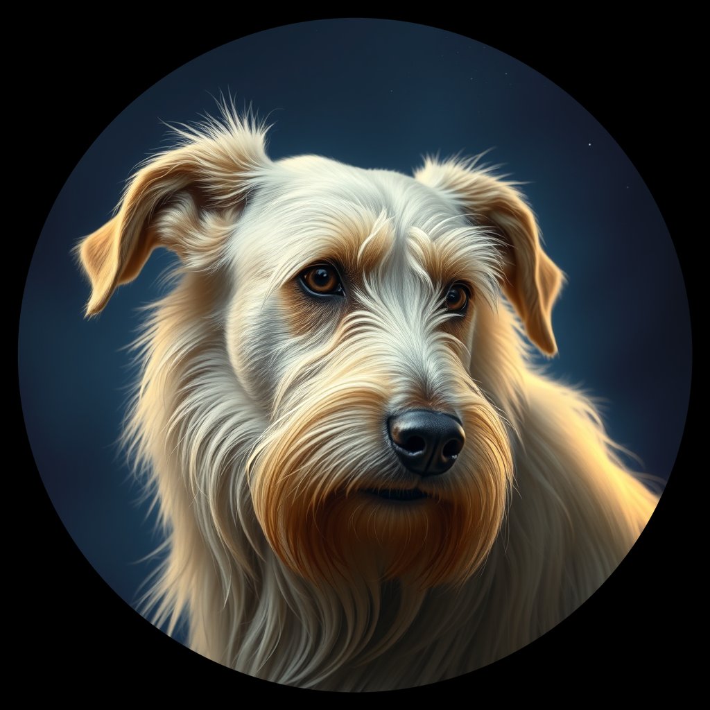 Cosmic medallion portrait of PFZ20G07_PFZ20G07, a Irish Wolfhound