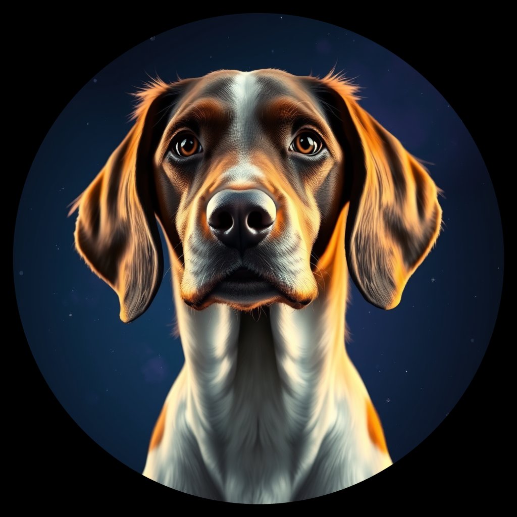 Cosmic medallion portrait of PFZ20G09_PFZ20G09, a English Setter
