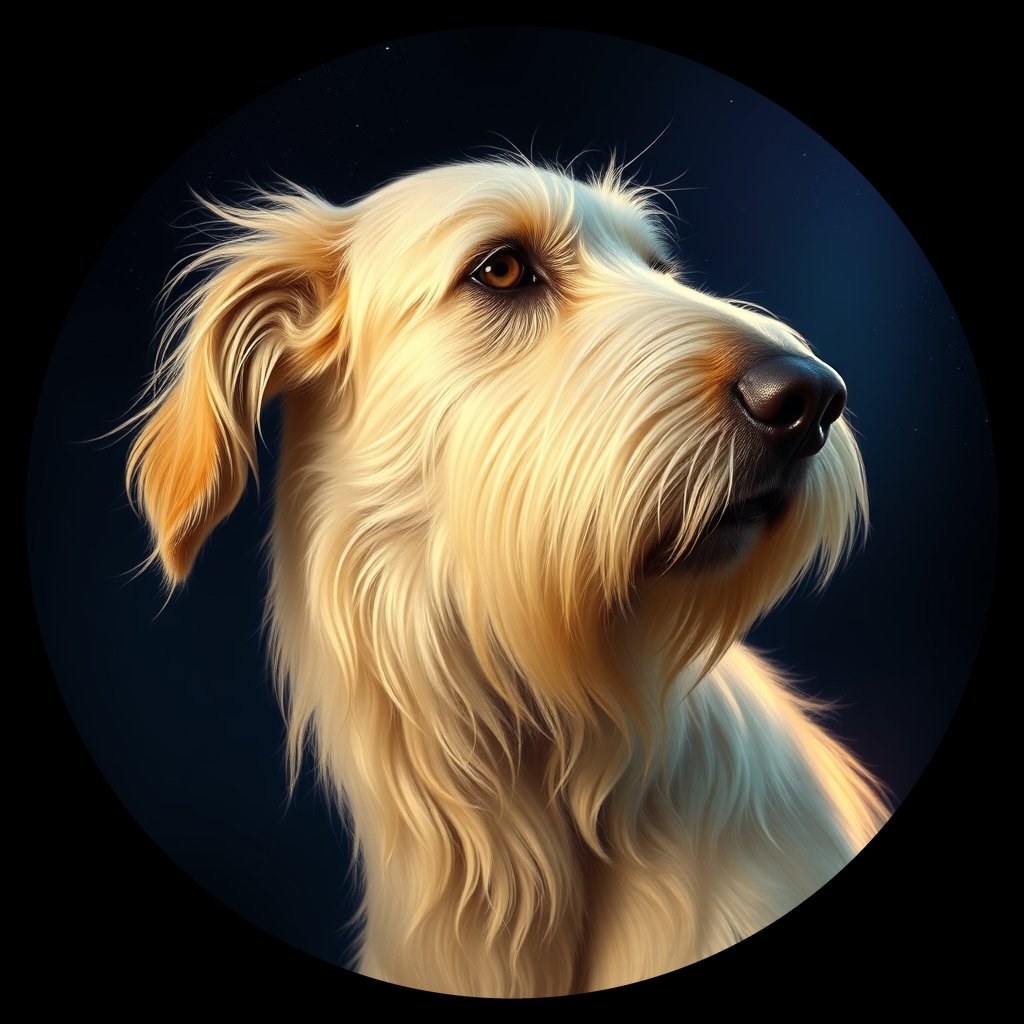 Cosmic medallion portrait of PFZ20H06_PFZ20H06, a Irish Wolfhound