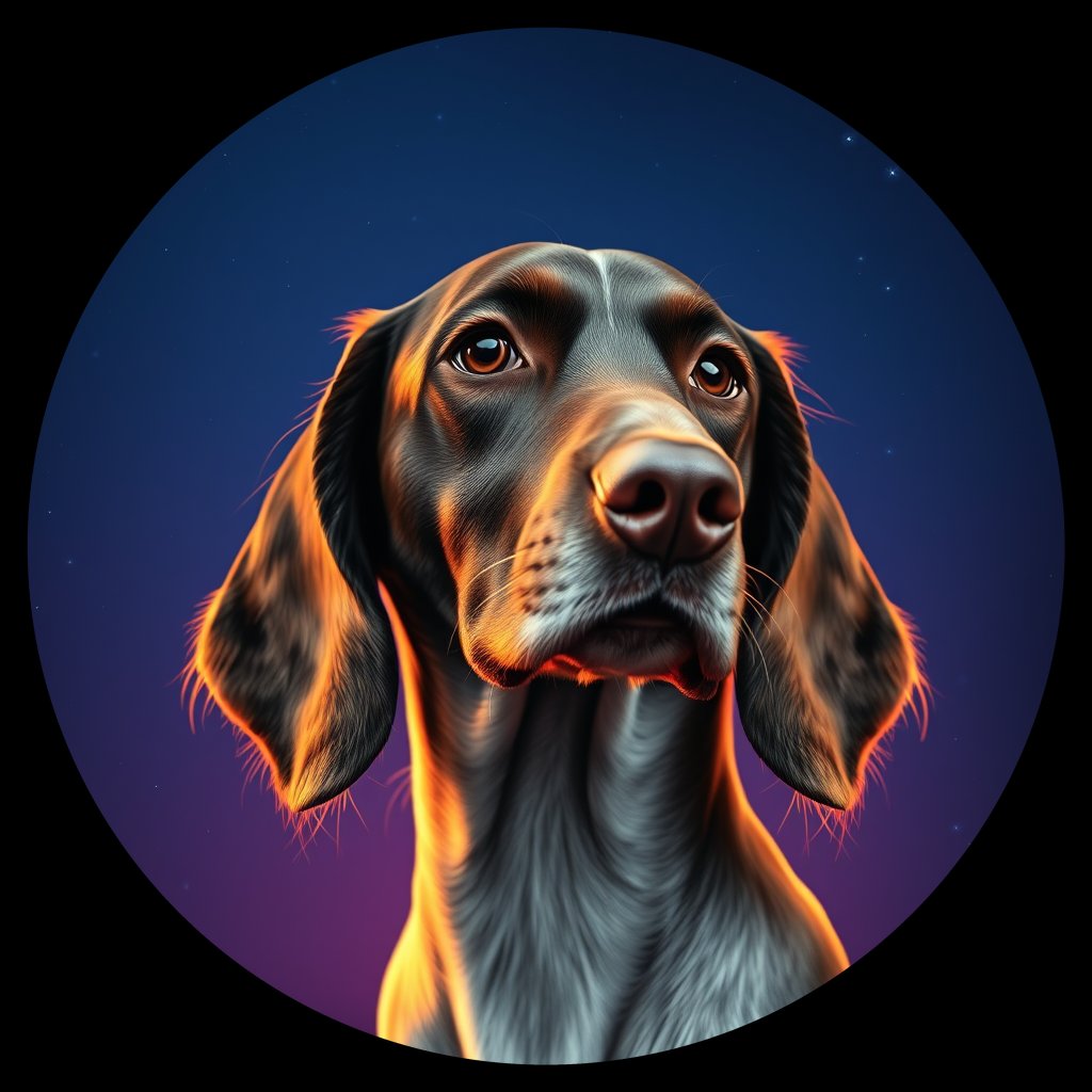 Cosmic medallion portrait of PFZ20H10_PFZ20H10, a English Setter