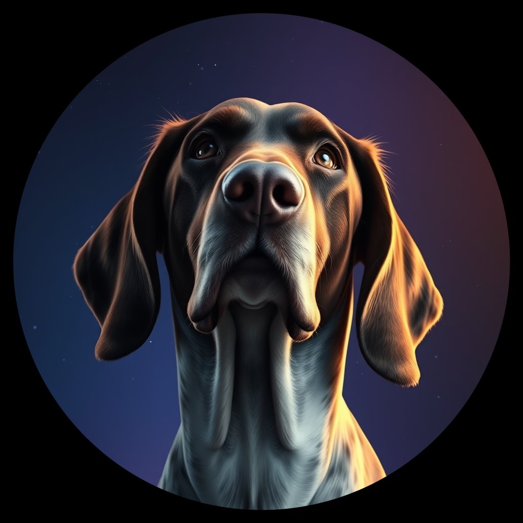Cosmic medallion portrait of PFZ21A03_PFZ21A03, a English Setter
