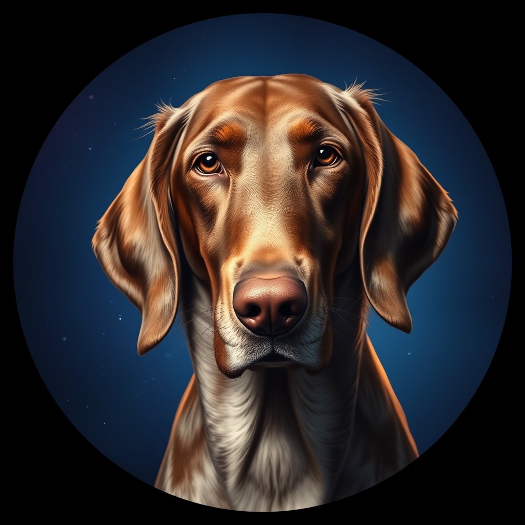 Cosmic medallion portrait of PFZ21A04_PFZ21A04, a English Setter