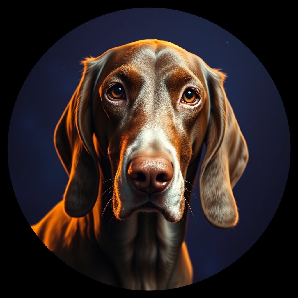 Cosmic medallion portrait of PFZ21A05_PFZ21A05, a English Setter