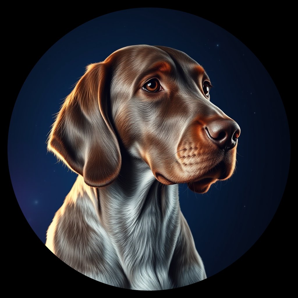Cosmic medallion portrait of PFZ21B04_PFZ21B04, a English Setter