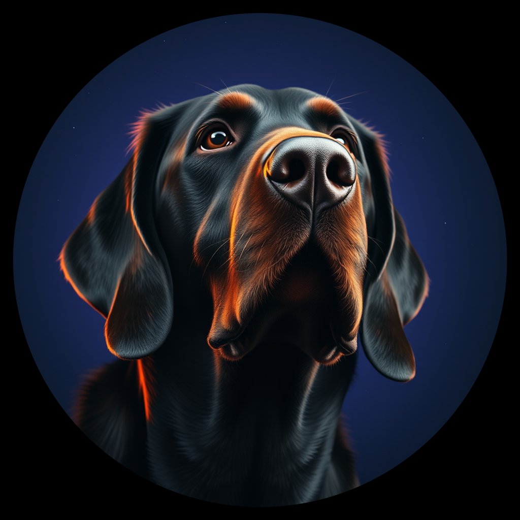Cosmic medallion portrait of PFZ21C01_PFZ21C01, a Gordon Setter