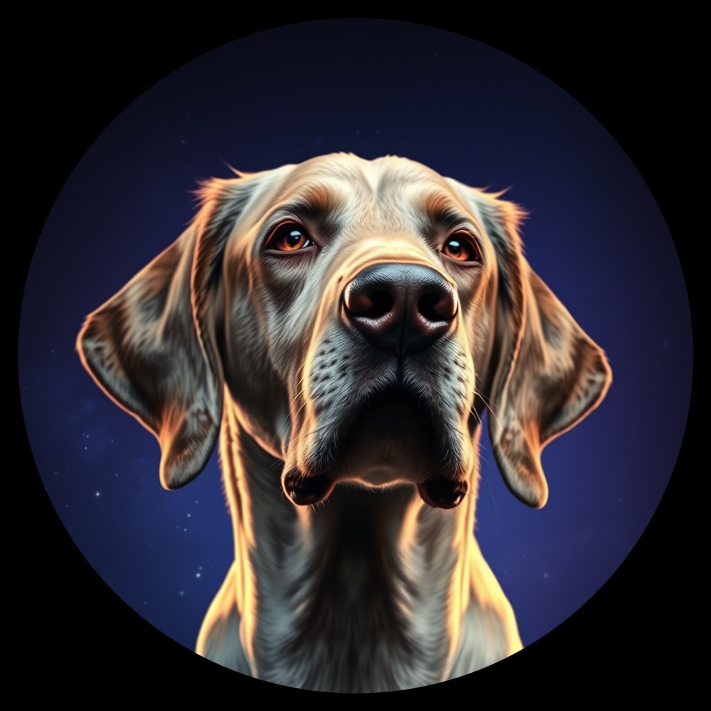 Cosmic medallion portrait of PFZ21C03_PFZ21C03, a English Setter