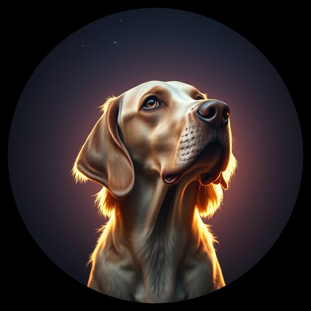 Cosmic medallion portrait of PFZ21C04_PFZ21C04, a English Setter