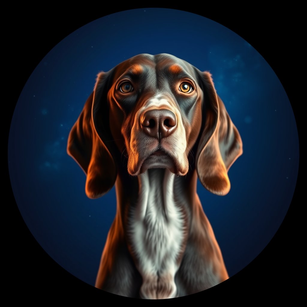 Cosmic medallion portrait of PFZ21C05_PFZ21C05, a English Setter