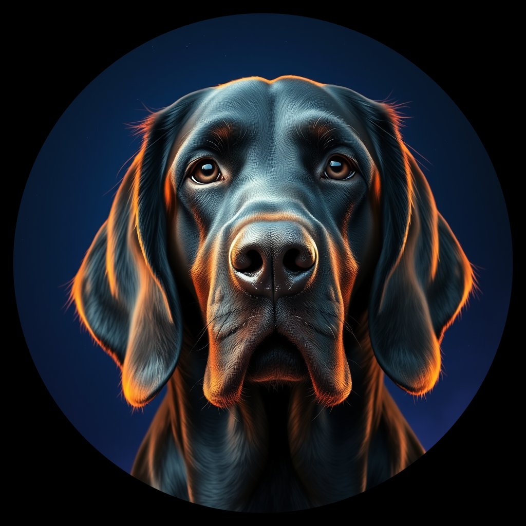 Cosmic medallion portrait of PFZ21D01_PFZ21D01, a Gordon Setter