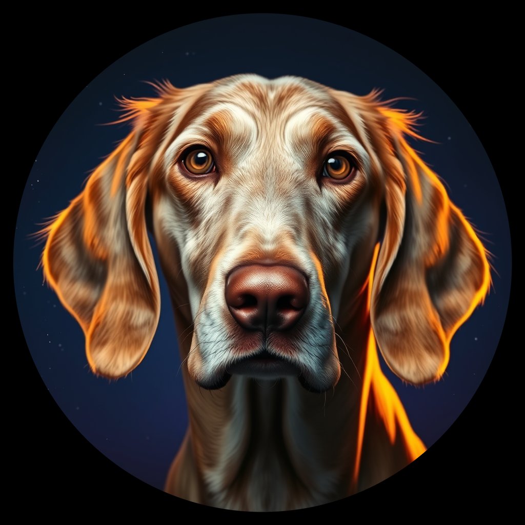 Cosmic medallion portrait of PFZ21D04_PFZ21D04, a English Setter