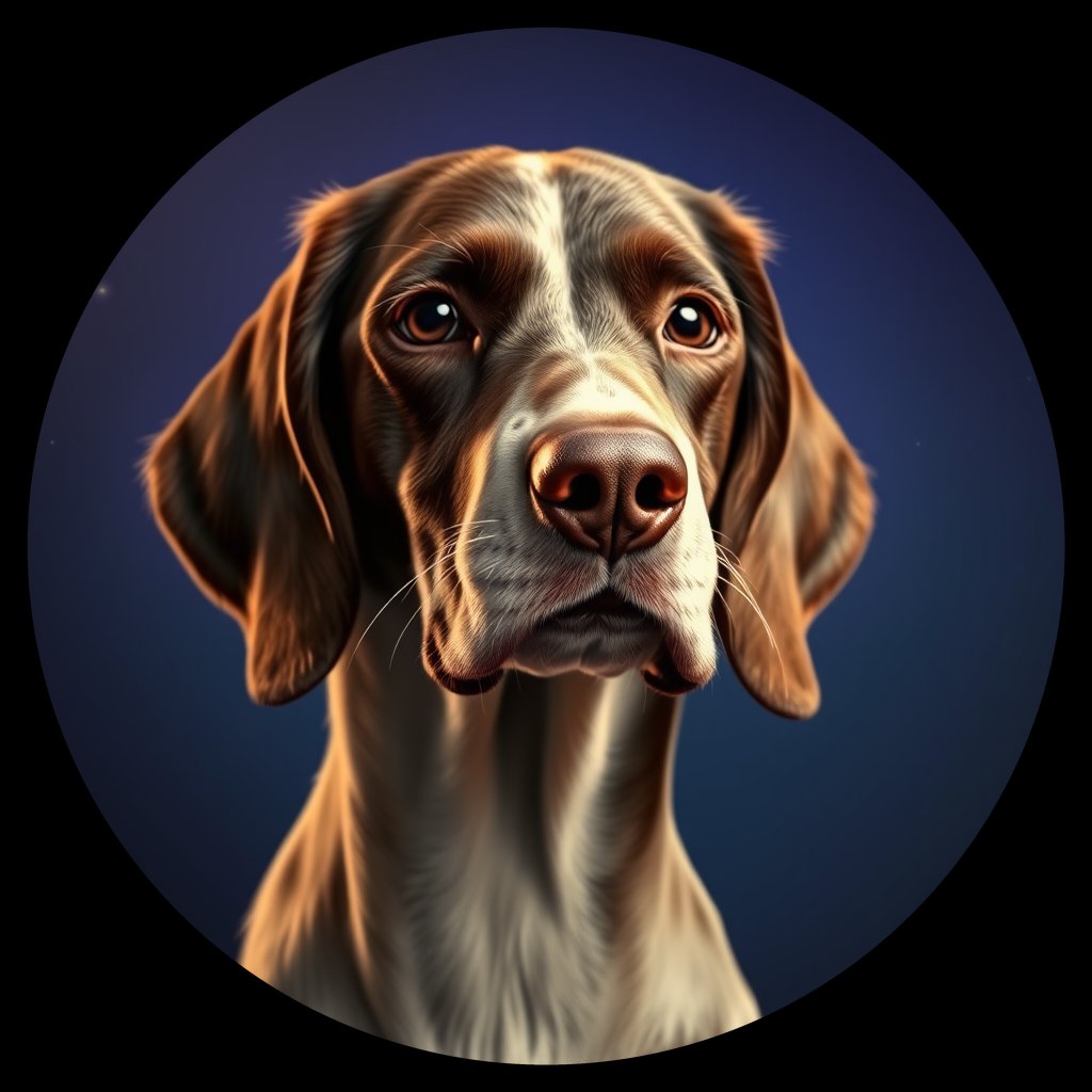 Cosmic medallion portrait of PFZ21E03_PFZ21E03, a English Setter