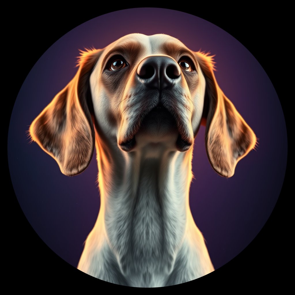 Cosmic medallion portrait of PFZ21E04_PFZ21E04, a English Setter