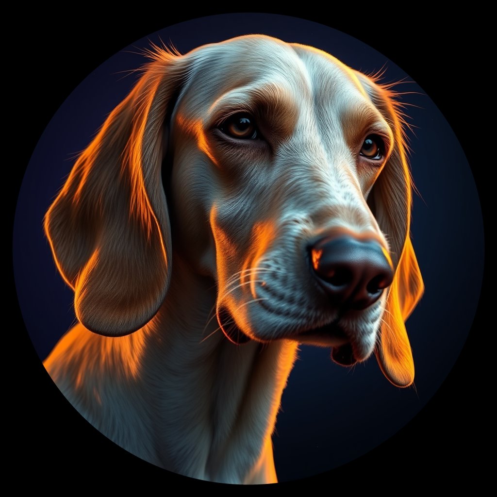 Cosmic medallion portrait of PFZ21E05_PFZ21E05, a English Setter