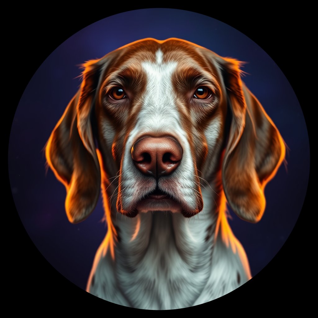 Cosmic medallion portrait of PFZ21F02_PFZ21F02, a English Setter