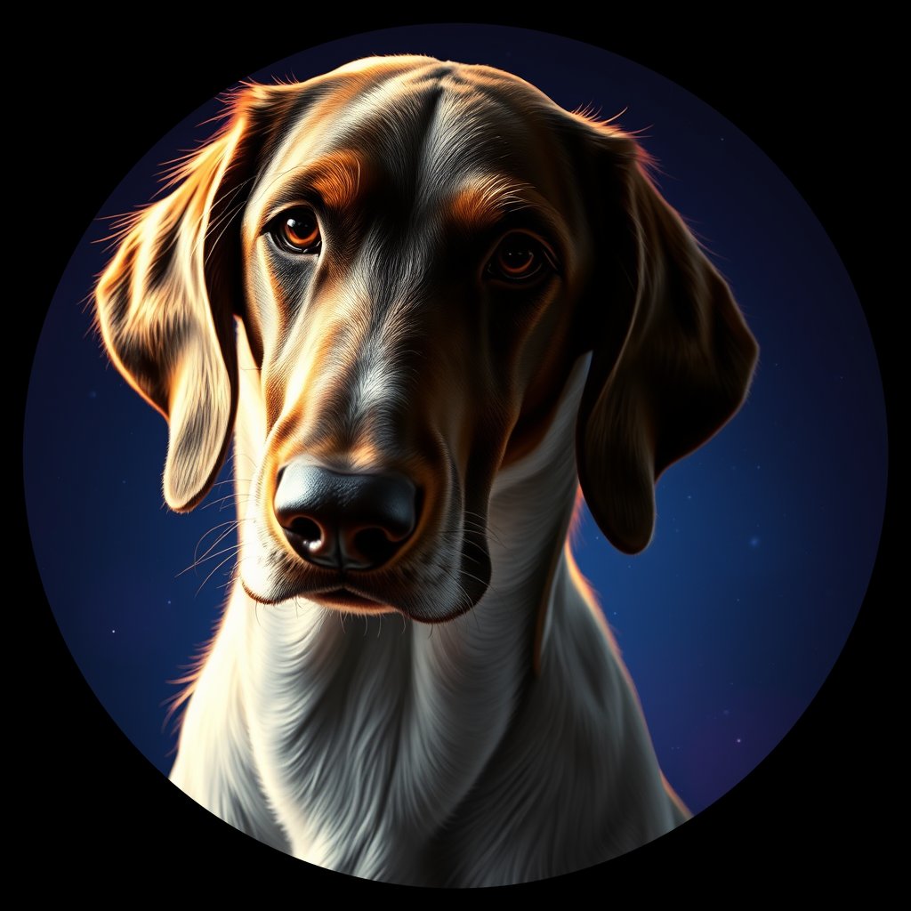 Cosmic medallion portrait of PFZ21F03_PFZ21F03, a English Setter