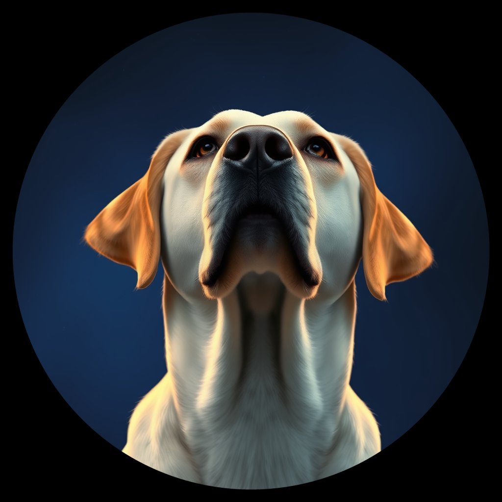 Cosmic medallion portrait of PFZ21F08_PFZ21F08, a Labrador Retriever
