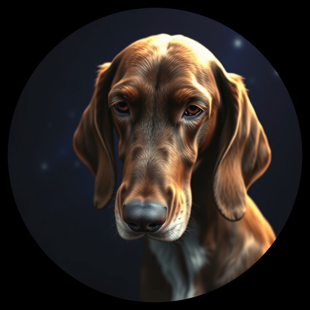 Cosmic medallion portrait of PFZ21G02_PFZ21G02, a English Setter