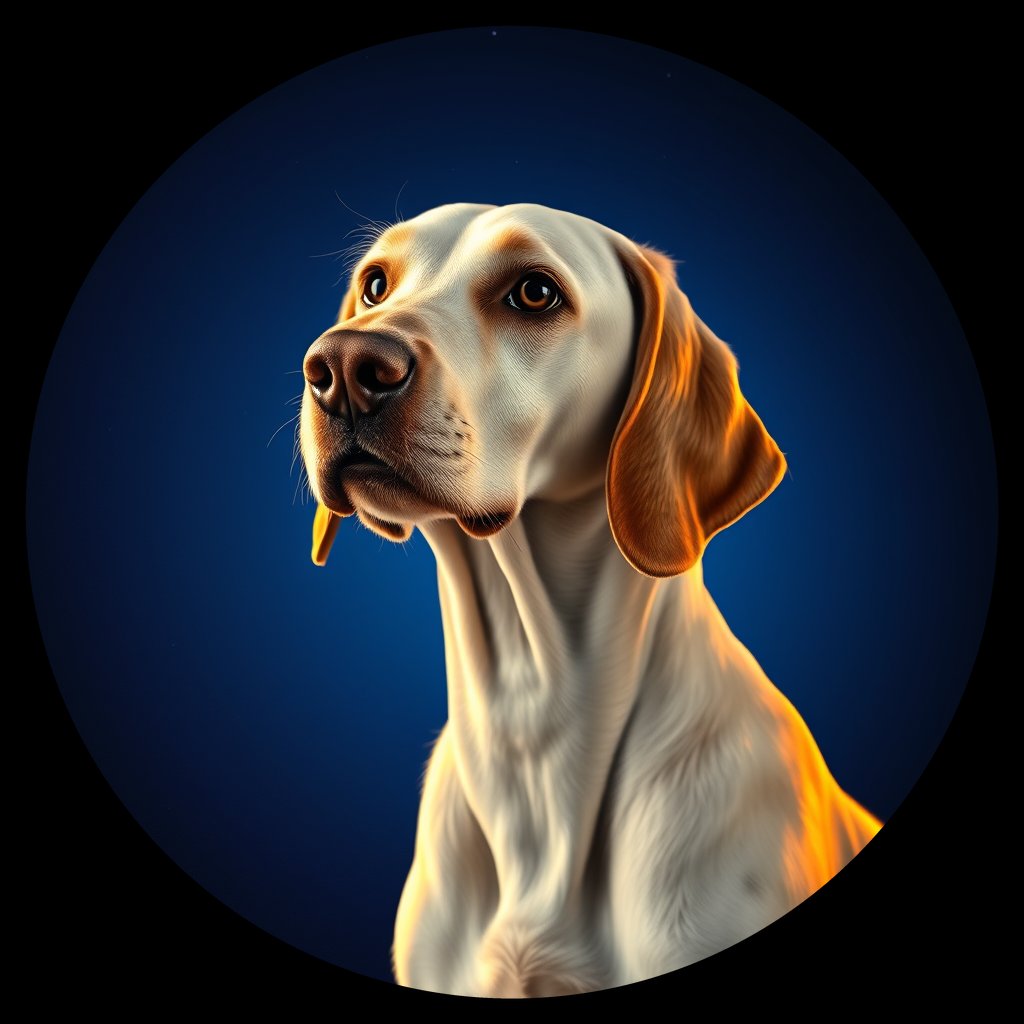 Cosmic medallion portrait of PFZ21G04_PFZ21G04, a English Setter