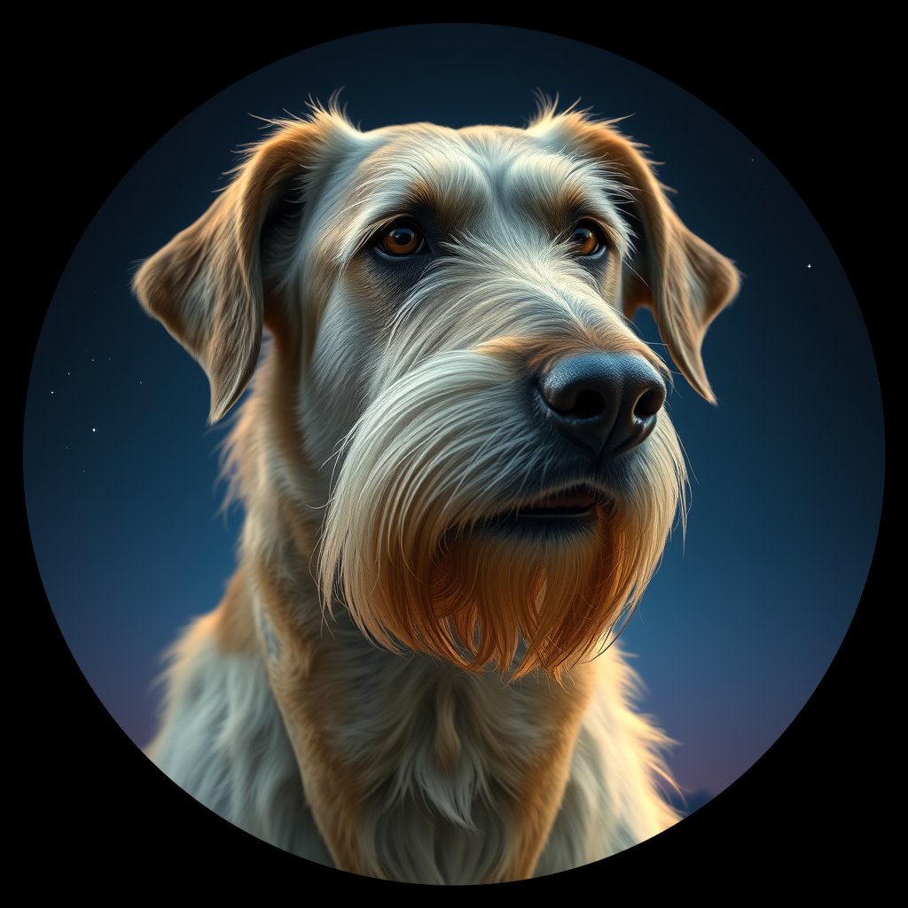 Cosmic medallion portrait of PFZ21G10_PFZ21G10, a Irish Wolfhound