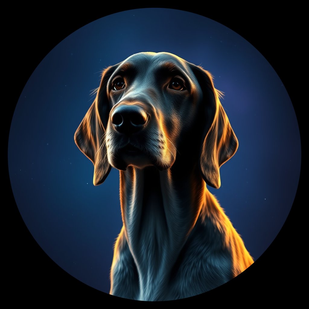 Cosmic medallion portrait of PFZ21H02_PFZ21H02, a English Setter