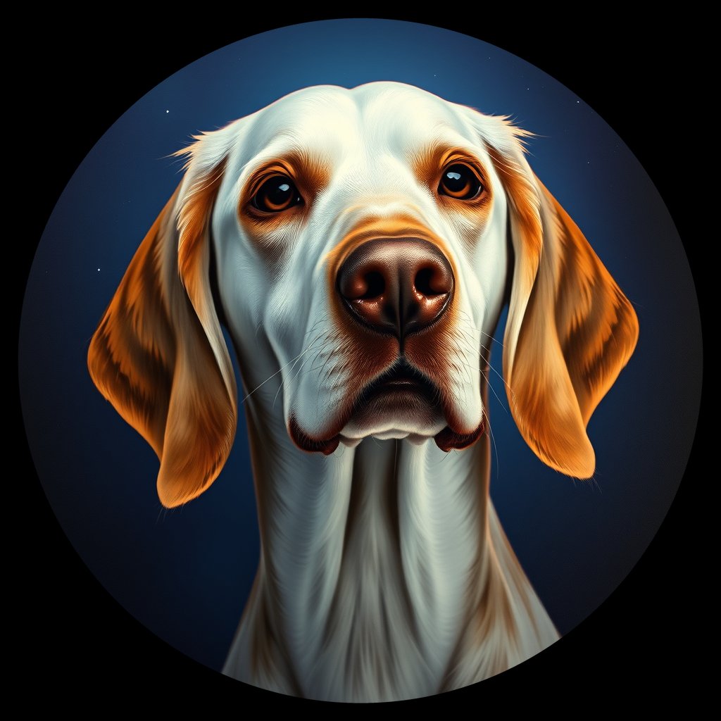 Cosmic medallion portrait of PFZ21H03_PFZ21H03, a English Setter