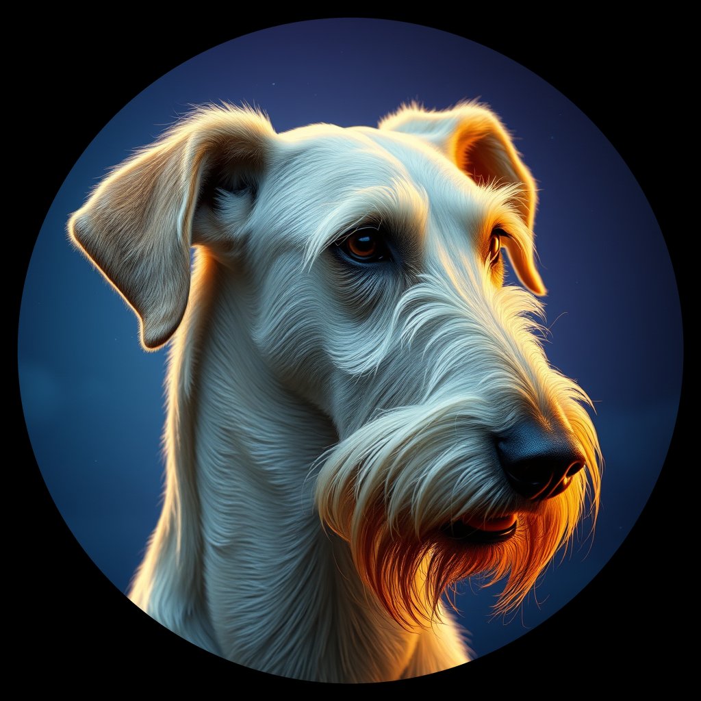 Cosmic medallion portrait of PFZ21H11_PFZ21H11, a Irish Wolfhound