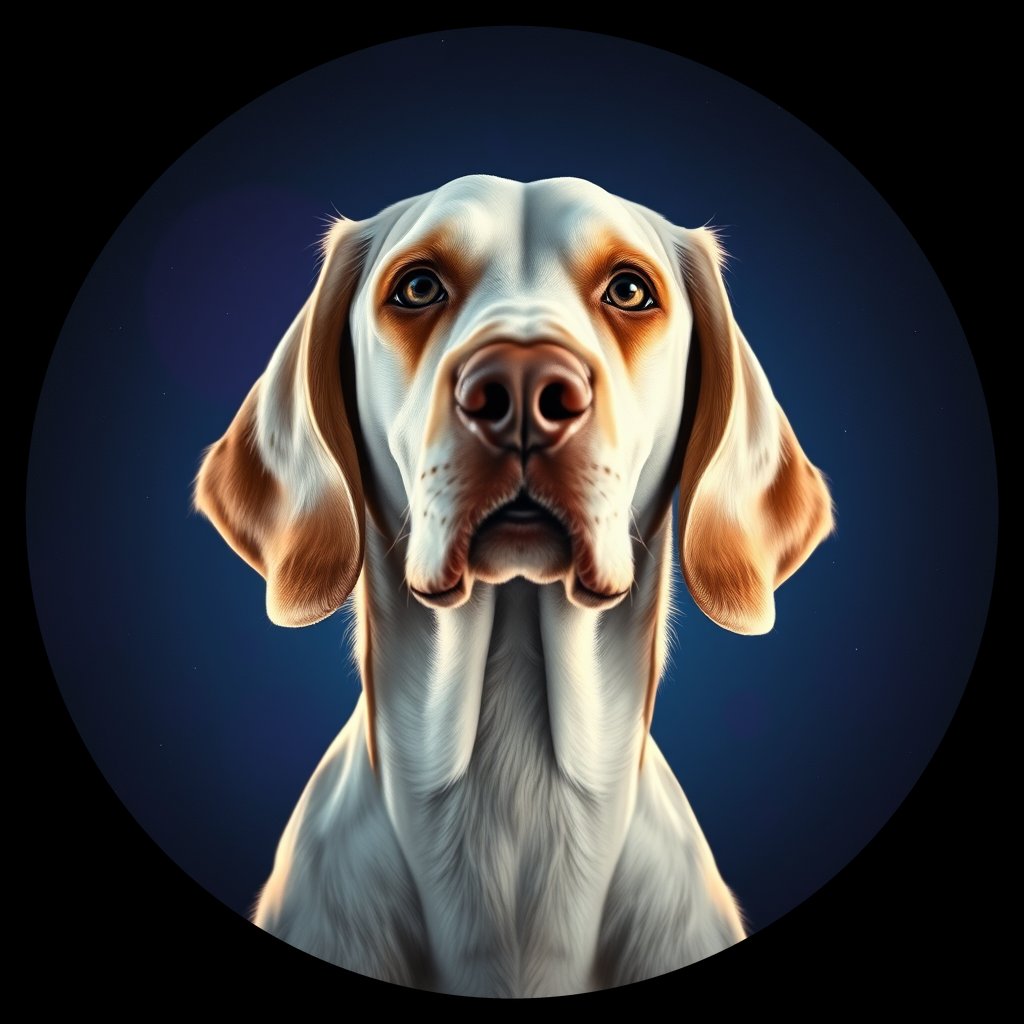 Cosmic medallion portrait of PFZ22A10_PFZ22A10, a English Setter