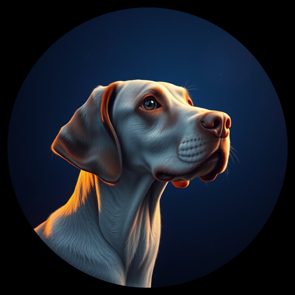 Cosmic medallion portrait of PFZ22A11_PFZ22A11, a English Setter