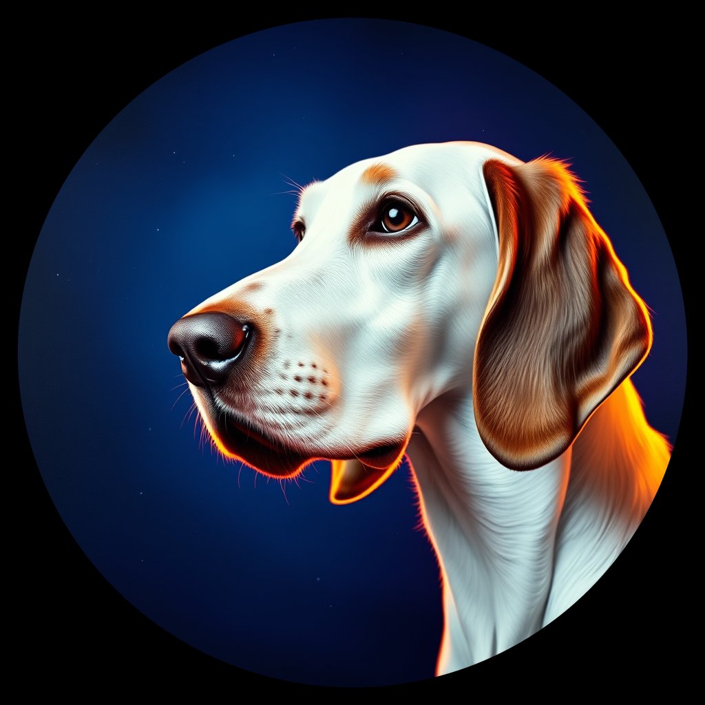 Cosmic medallion portrait of PFZ22A12_PFZ22A12, a English Setter