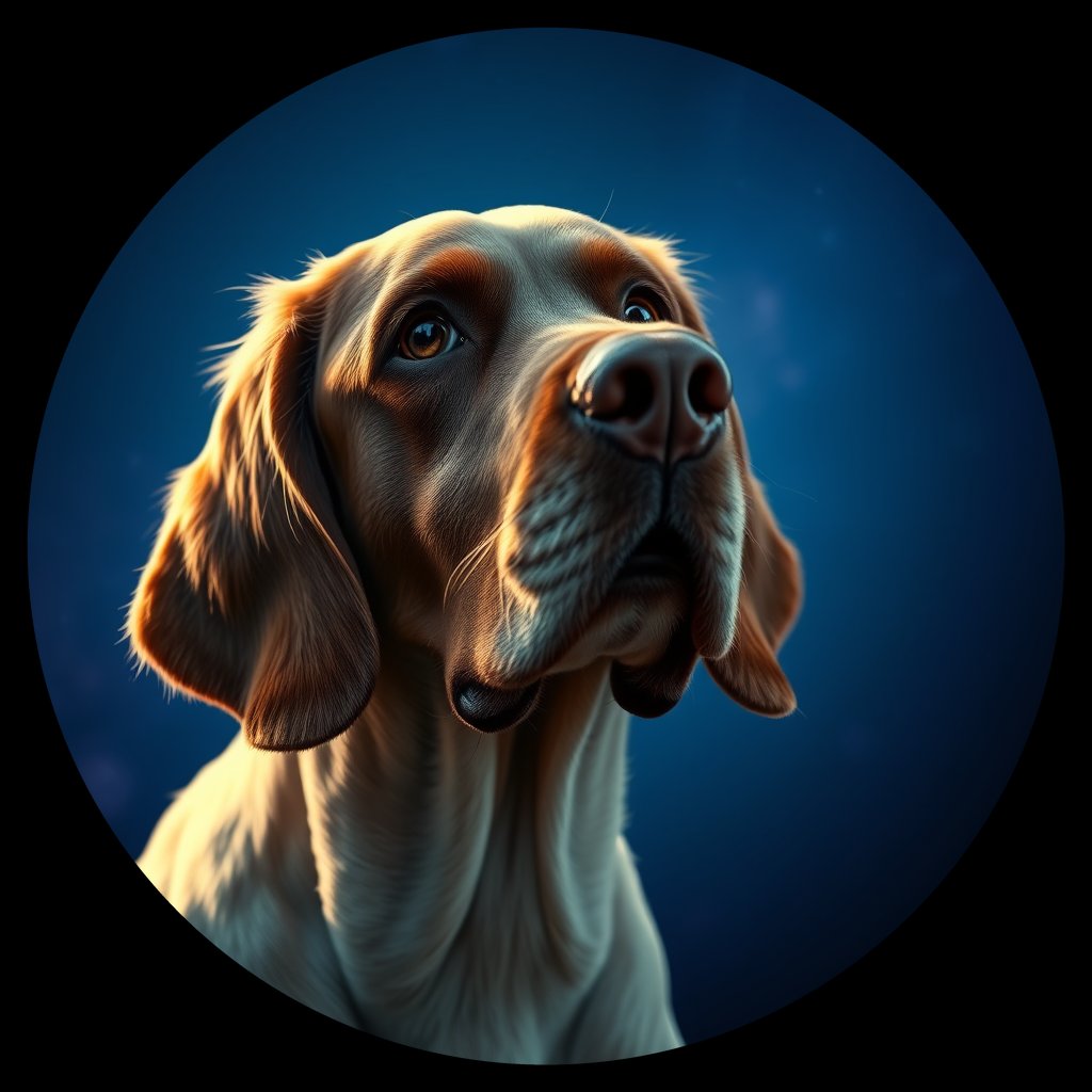 Cosmic medallion portrait of PFZ22B10_PFZ22B10, a English Setter