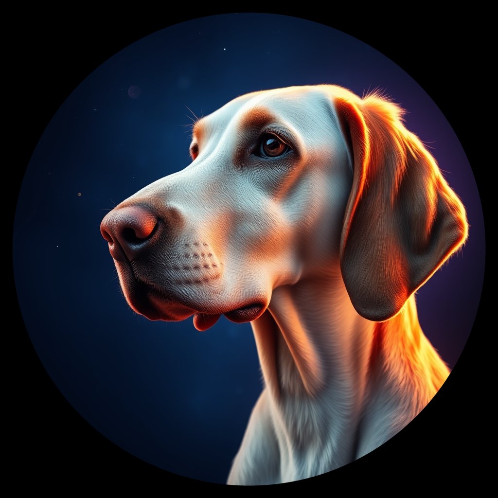 Cosmic medallion portrait of PFZ22C10_PFZ22C10, a English Setter