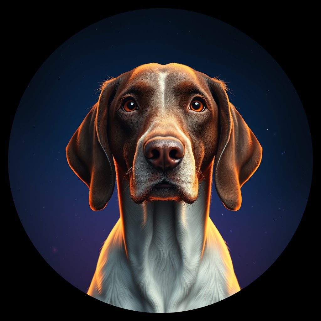 Cosmic medallion portrait of PFZ22C11_PFZ22C11, a English Setter