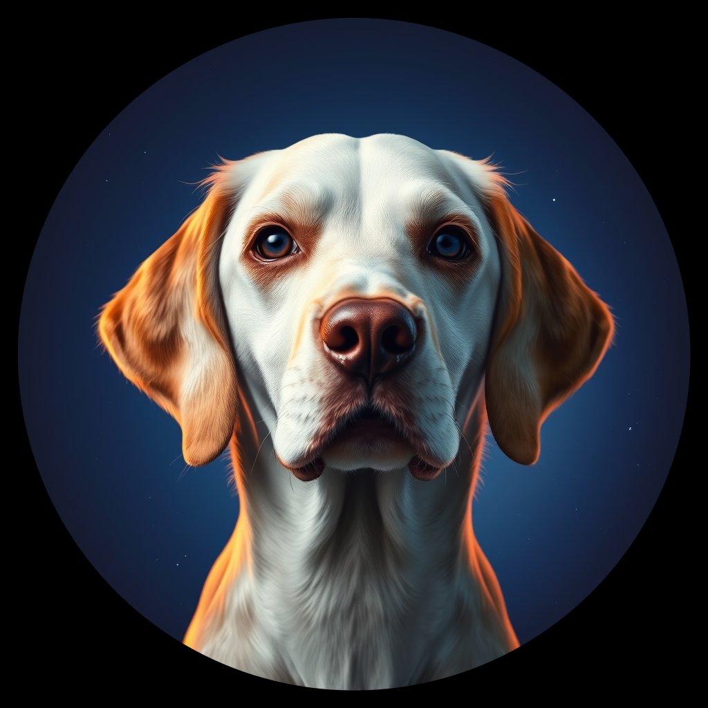 Cosmic medallion portrait of PFZ22C12_PFZ22C12, a English Setter