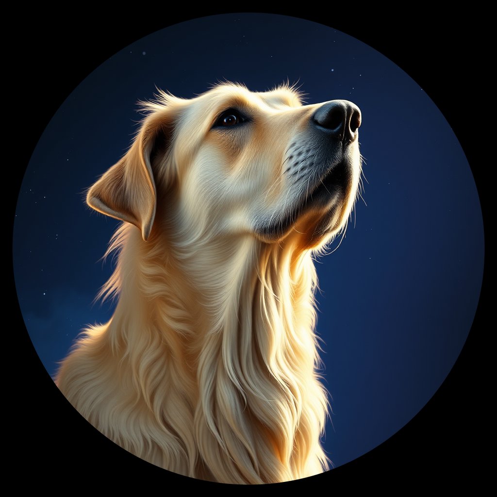 Cosmic medallion portrait of PFZ22D03_PFZ22D03, a Irish Wolfhound