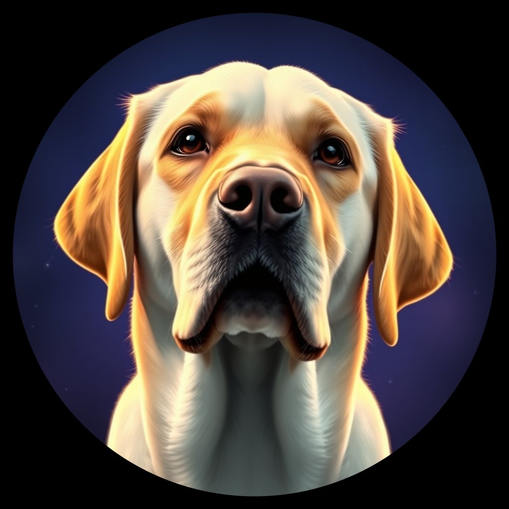 Cosmic medallion portrait of PFZ22D09_PFZ22D09, a Labrador Retriever