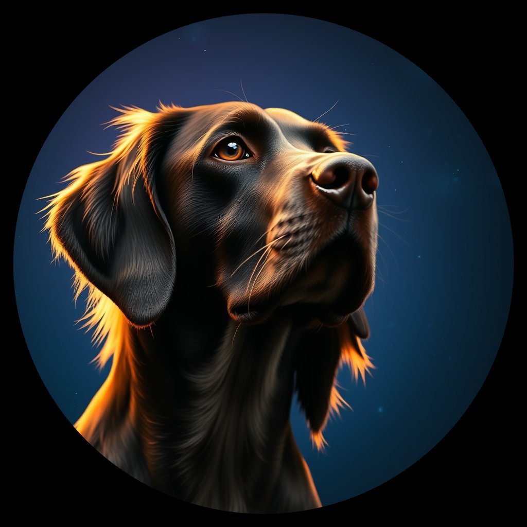 Cosmic medallion portrait of PFZ22D10_PFZ22D10, a English Setter