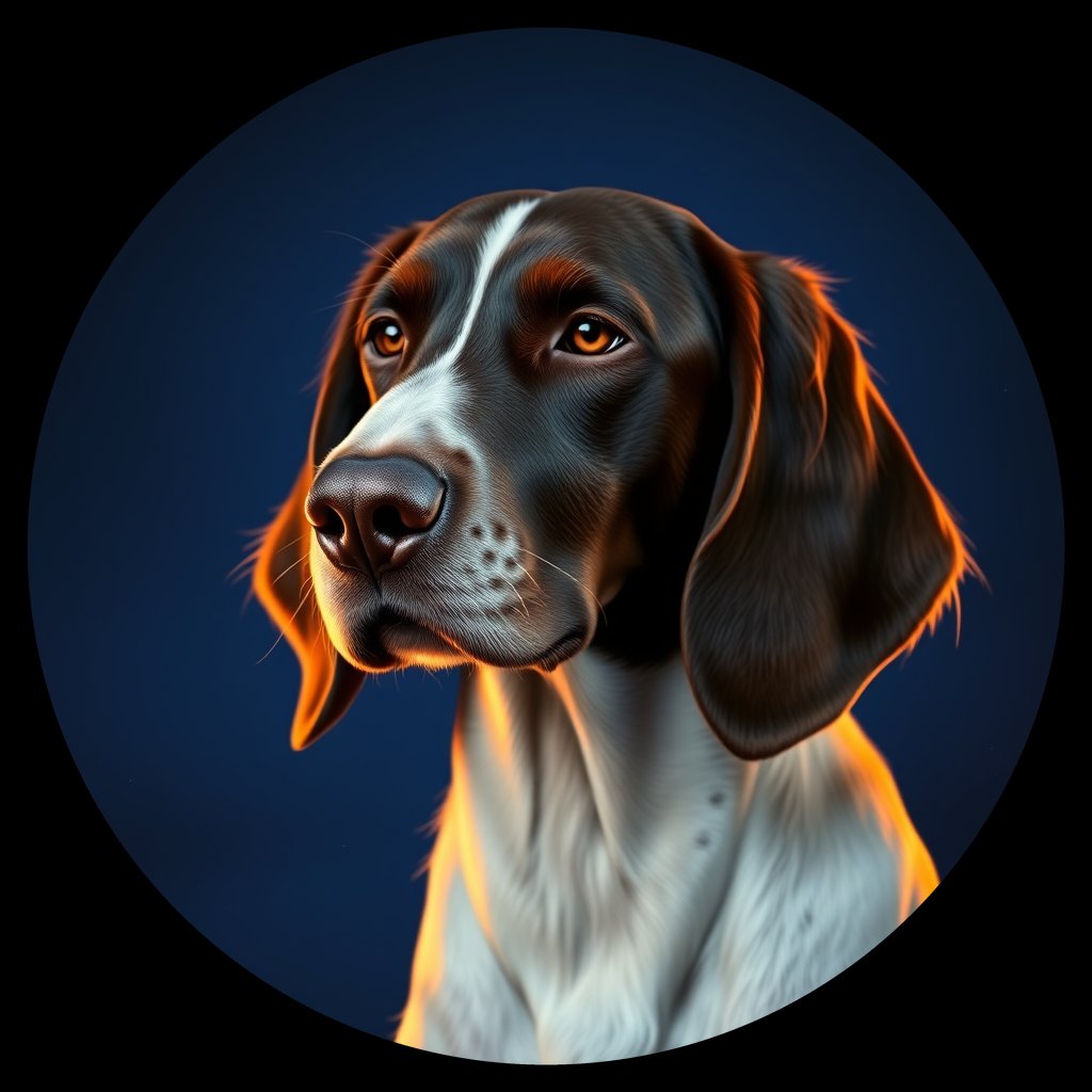 Cosmic medallion portrait of PFZ22D12_PFZ22D12, a English Setter