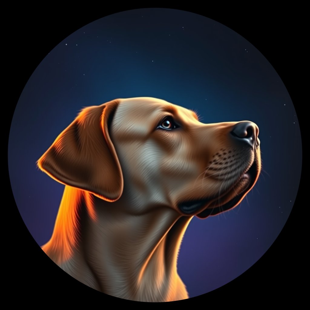 Cosmic medallion portrait of PFZ22E05_PFZ22E05, a Labrador Retriever
