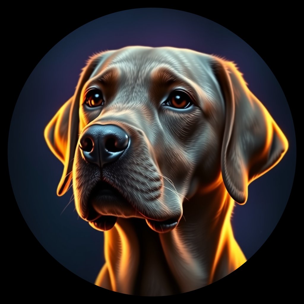 Cosmic medallion portrait of PFZ22E09_PFZ22E09, a Labrador Retriever