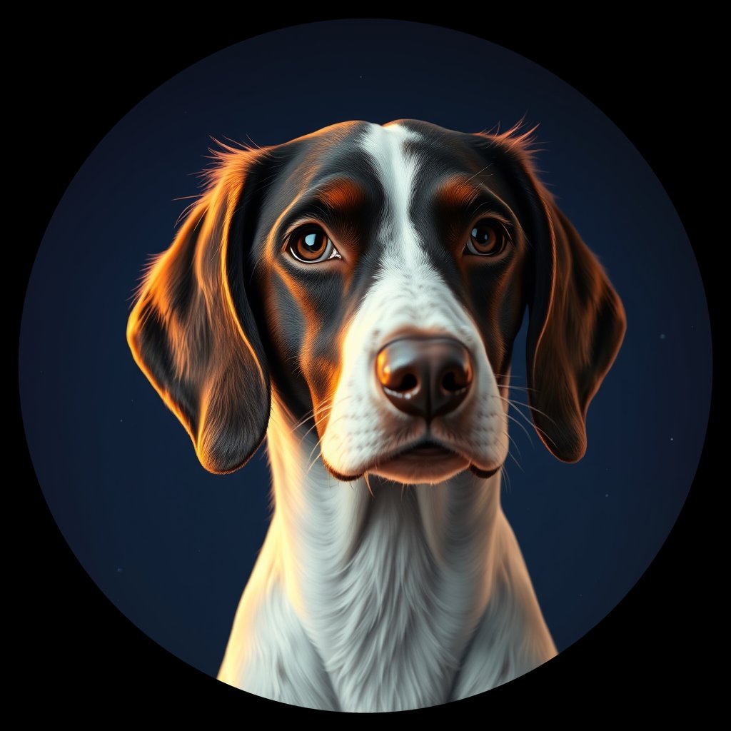 Cosmic medallion portrait of PFZ22E10_PFZ22E10, a English Setter