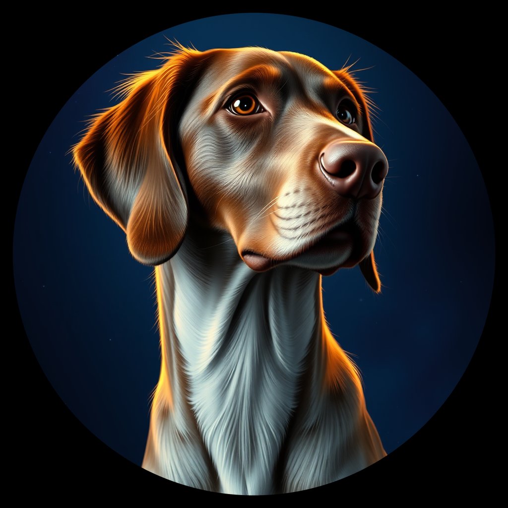 Cosmic medallion portrait of PFZ22E11_PFZ22E11, a English Setter