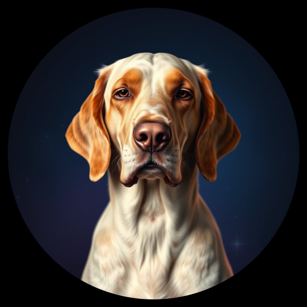 Cosmic medallion portrait of PFZ22E12_PFZ22E12, a English Setter