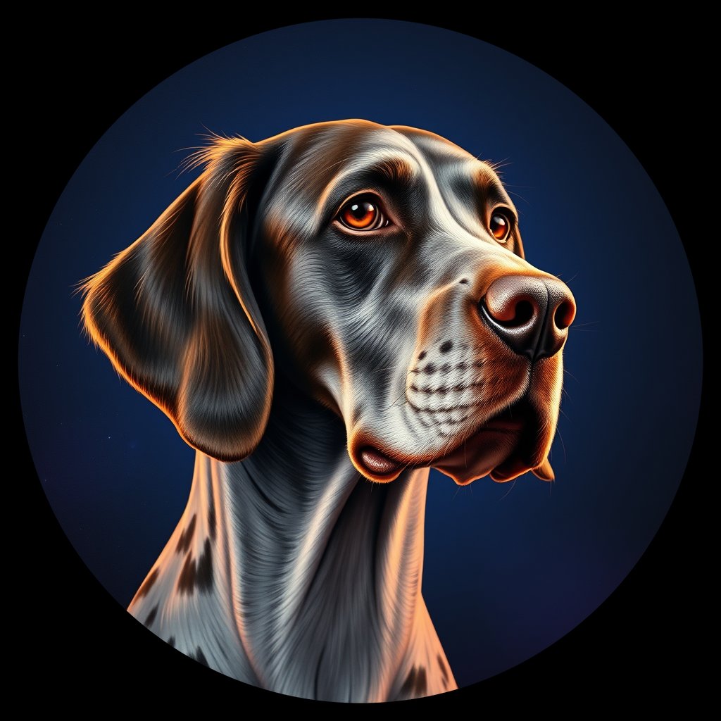 Cosmic medallion portrait of PFZ22F09_PFZ22F09, a English Setter