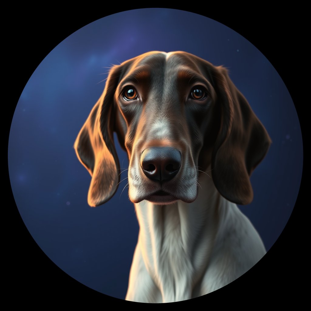 Cosmic medallion portrait of PFZ22F10_PFZ22F10, a English Setter