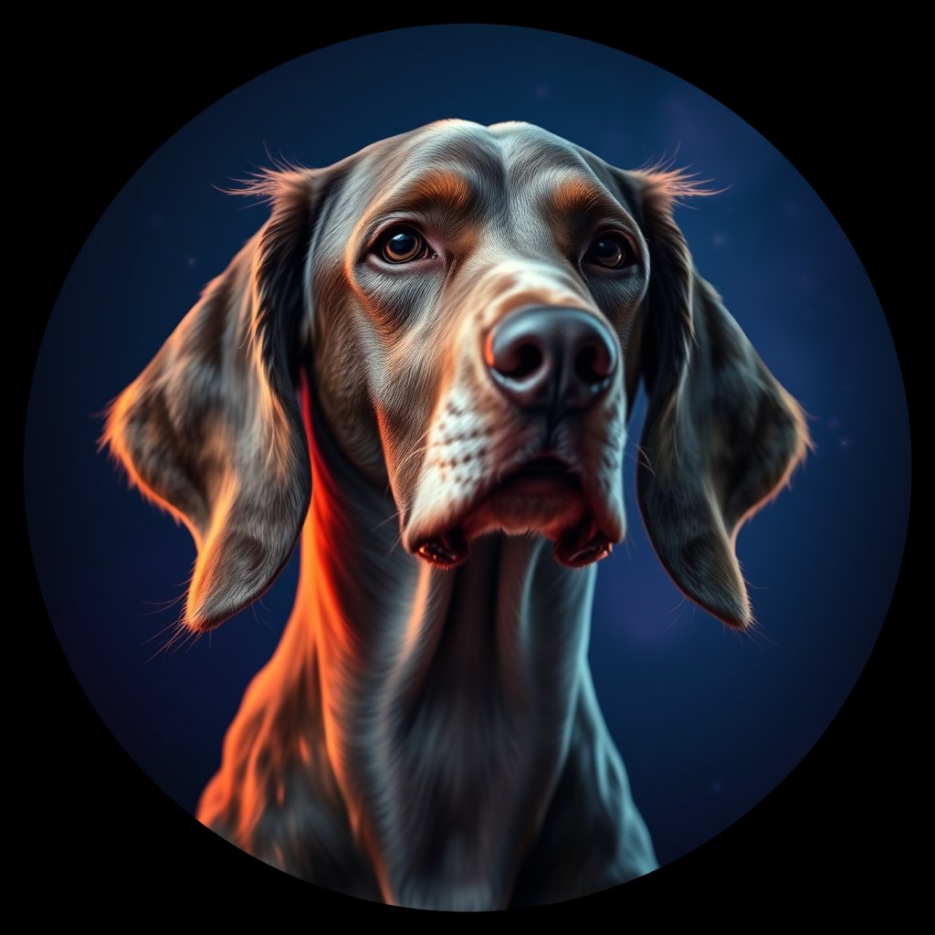 Cosmic medallion portrait of PFZ22F12_PFZ22F12, a English Setter