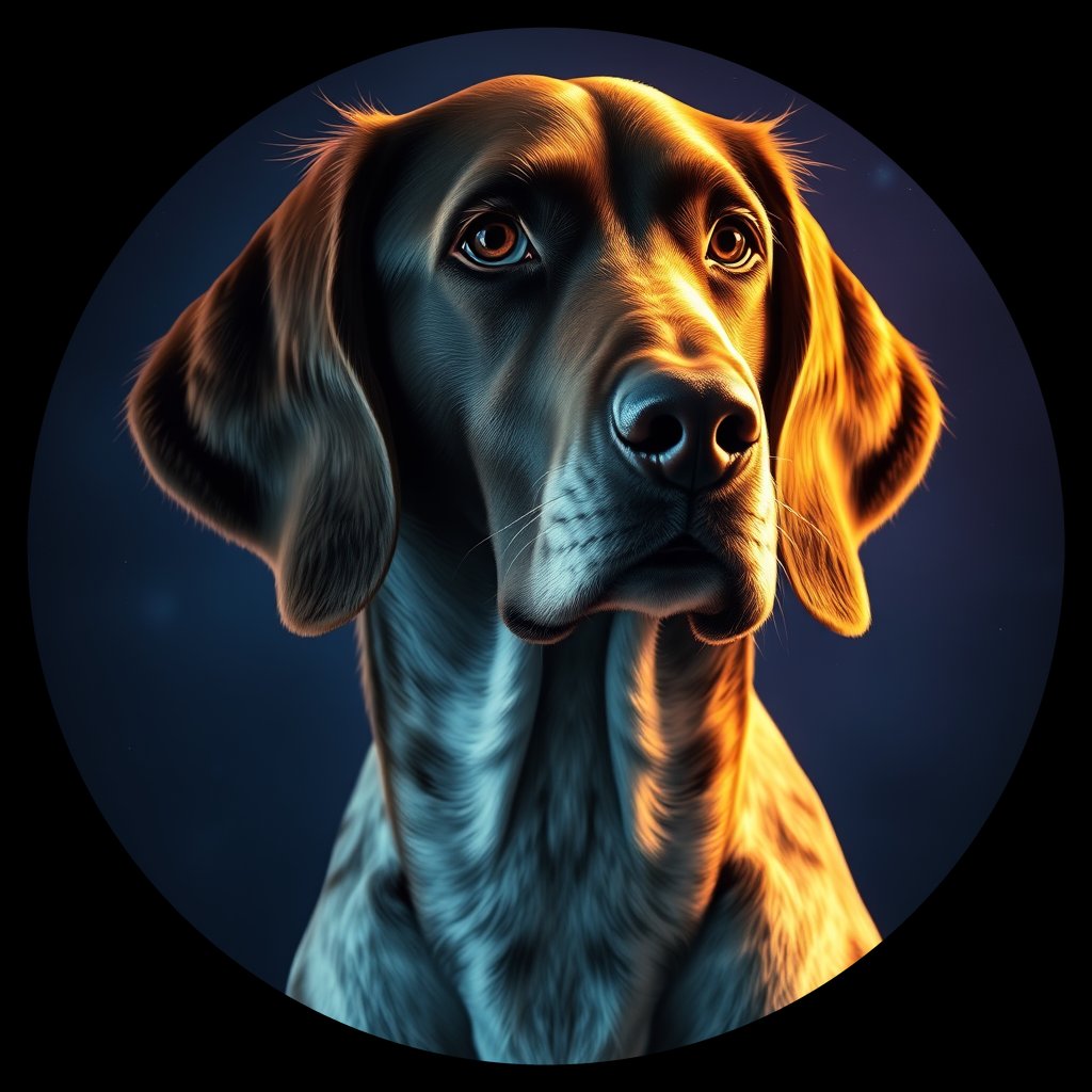Cosmic medallion portrait of PFZ22G09_PFZ22G09, a English Setter