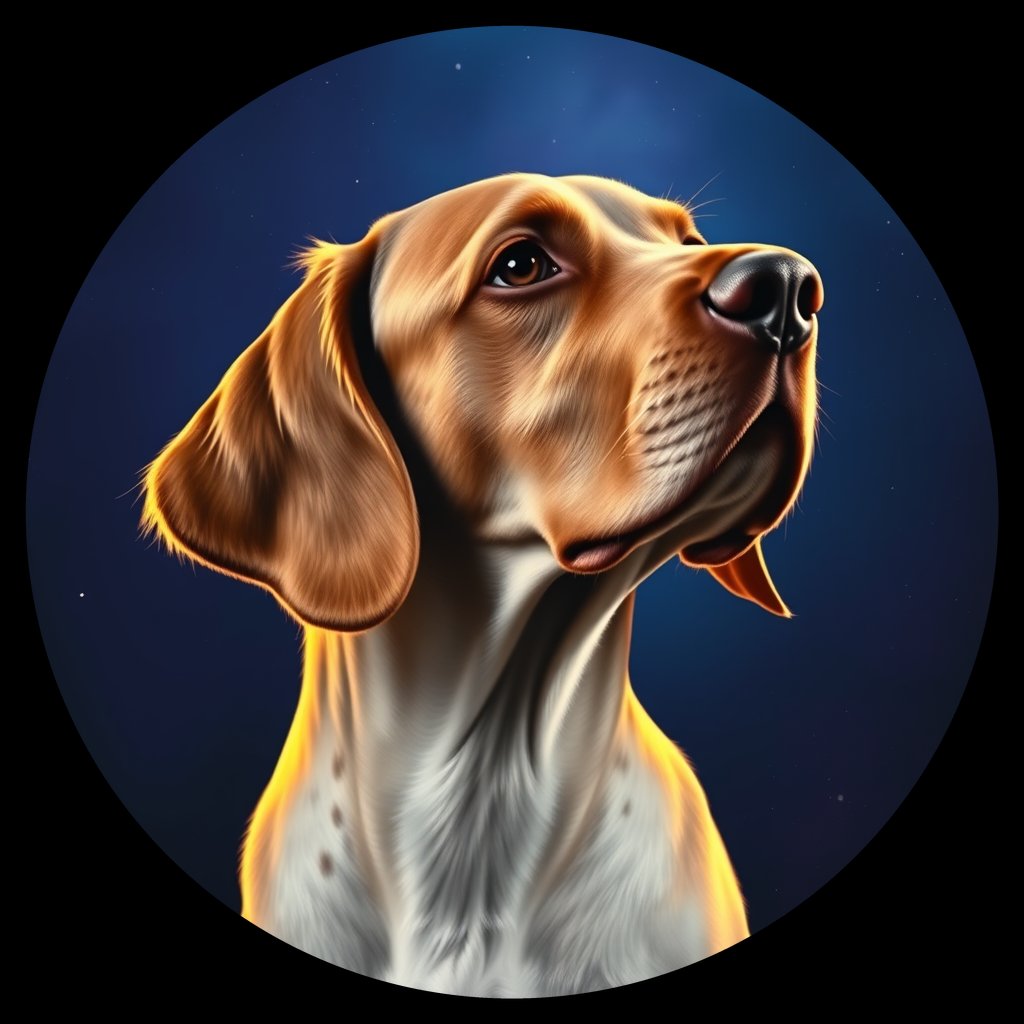 Cosmic medallion portrait of PFZ22G10_PFZ22G10, a English Setter