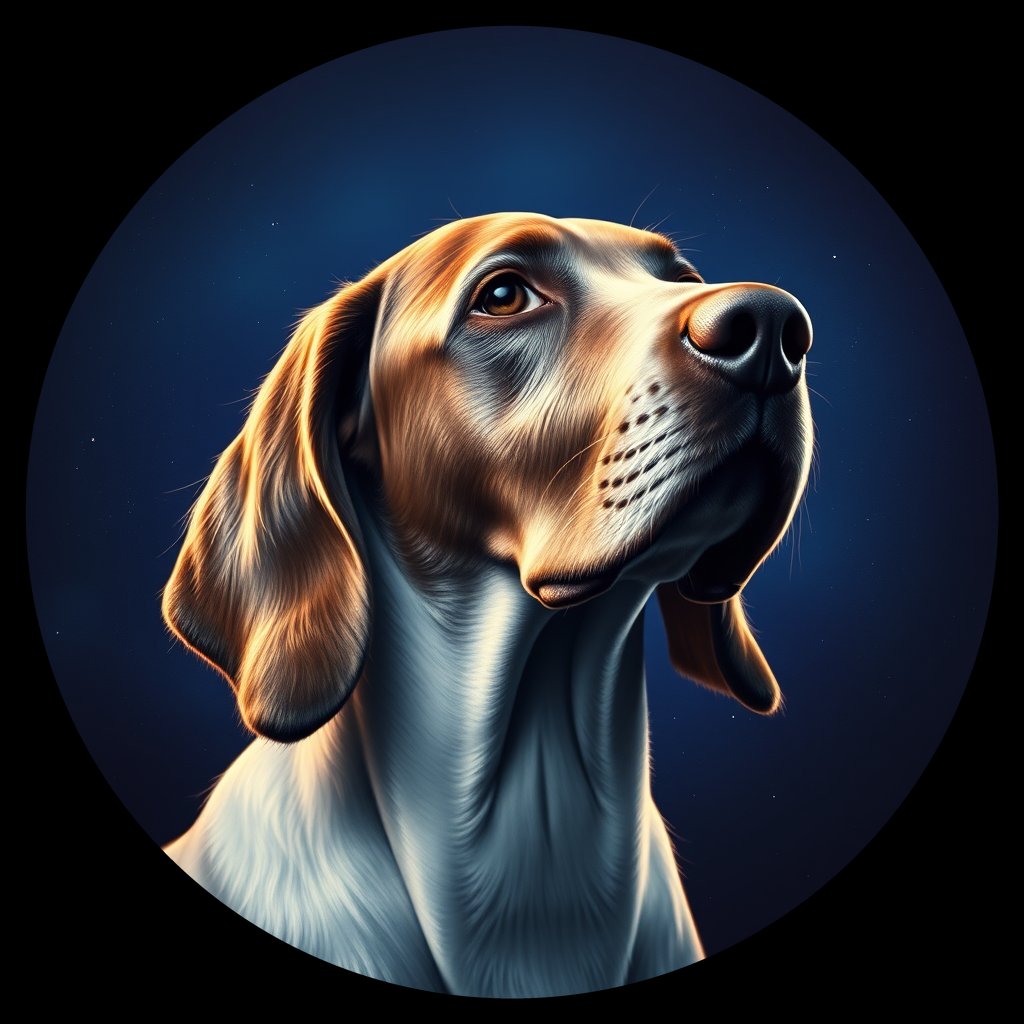 Cosmic medallion portrait of PFZ22G12_PFZ22G12, a English Setter