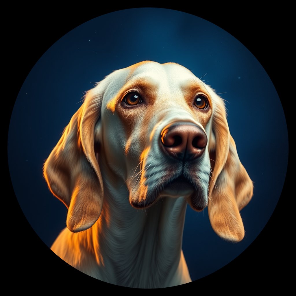 Cosmic medallion portrait of PFZ22H10_PFZ22H10, a English Setter