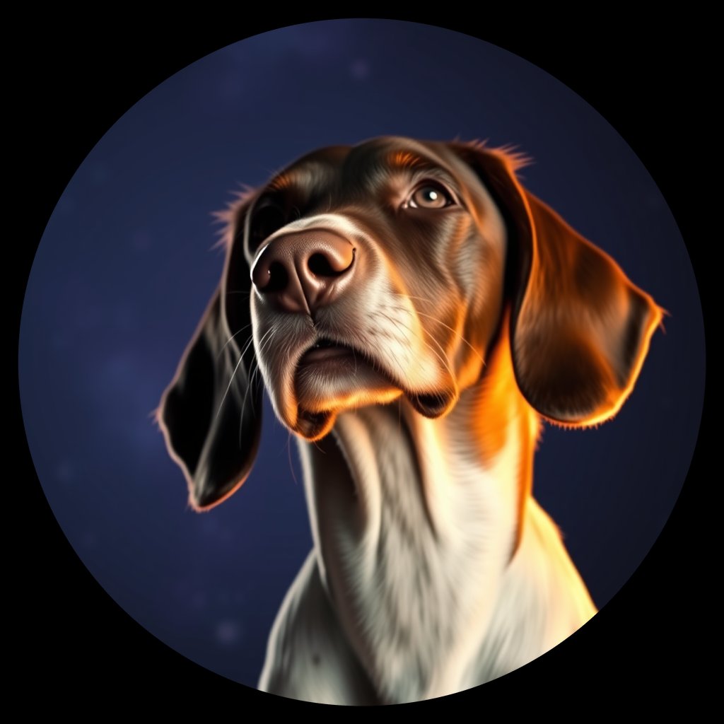 Cosmic medallion portrait of PFZ22H11_PFZ22H11, a English Setter